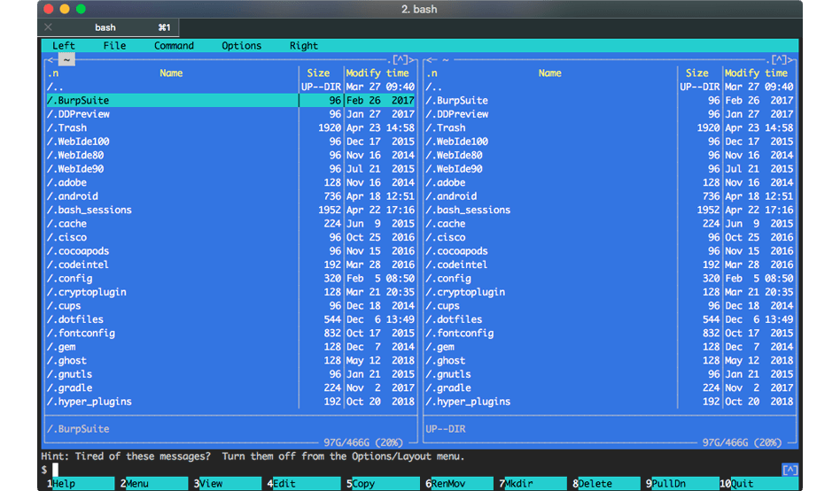 Fixing bash profile for Midnight Commander